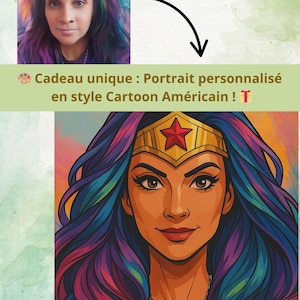 Portrait personnalisé style Cartoon Américain • Avatar fun & coloré • Cadeau original personnalisé • Téléchargement numérique immédiat