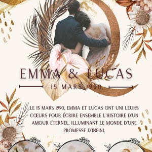 Personalized Wedding Year Poster – Romantic Couple Gift to Download