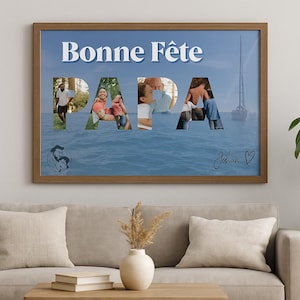 Personalized Father's Day poster, original dad gift, child photo collage, digital poster to print, customizable dad gift idea