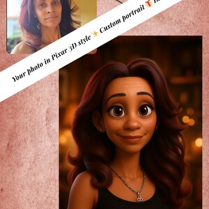 Portrait personnalisé style Pixar 3D illustration numérique affiche personnalisée avatar digital cadeau original printable photo custom