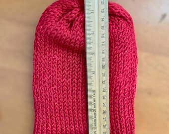 Small Angora-Bamboo-Wool Double-Layer Knit Beanie, Casual Natural Fiber Sustainable Hat, Reversible Smooth Minimalist Stitch Pattern