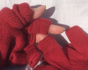 New knit convertible fingerless glove pattern
