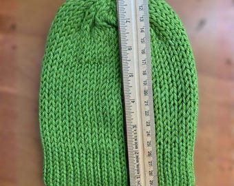 Medium Angora-Bamboo-Wool Double-Layer Knit Beanie, Casual Natural Fiber Sustainable Hat, Reversible Smooth Minimalist Stitch Pattern