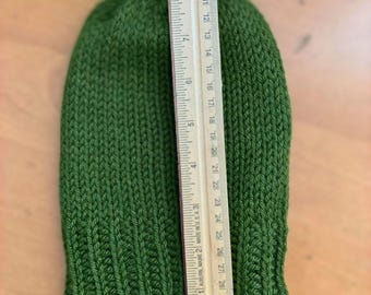 Medium Angora-Bamboo-Wool Double-Layer Ribbed Brim Knit Beanie, Casual Natural Fiber Sustainable Hat, Reversible Smooth Minimalist Stitch