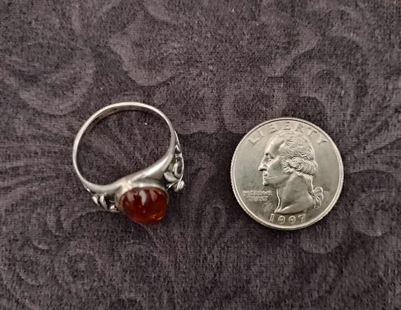 Baltic Amber Sterling Silver Ring - image 3