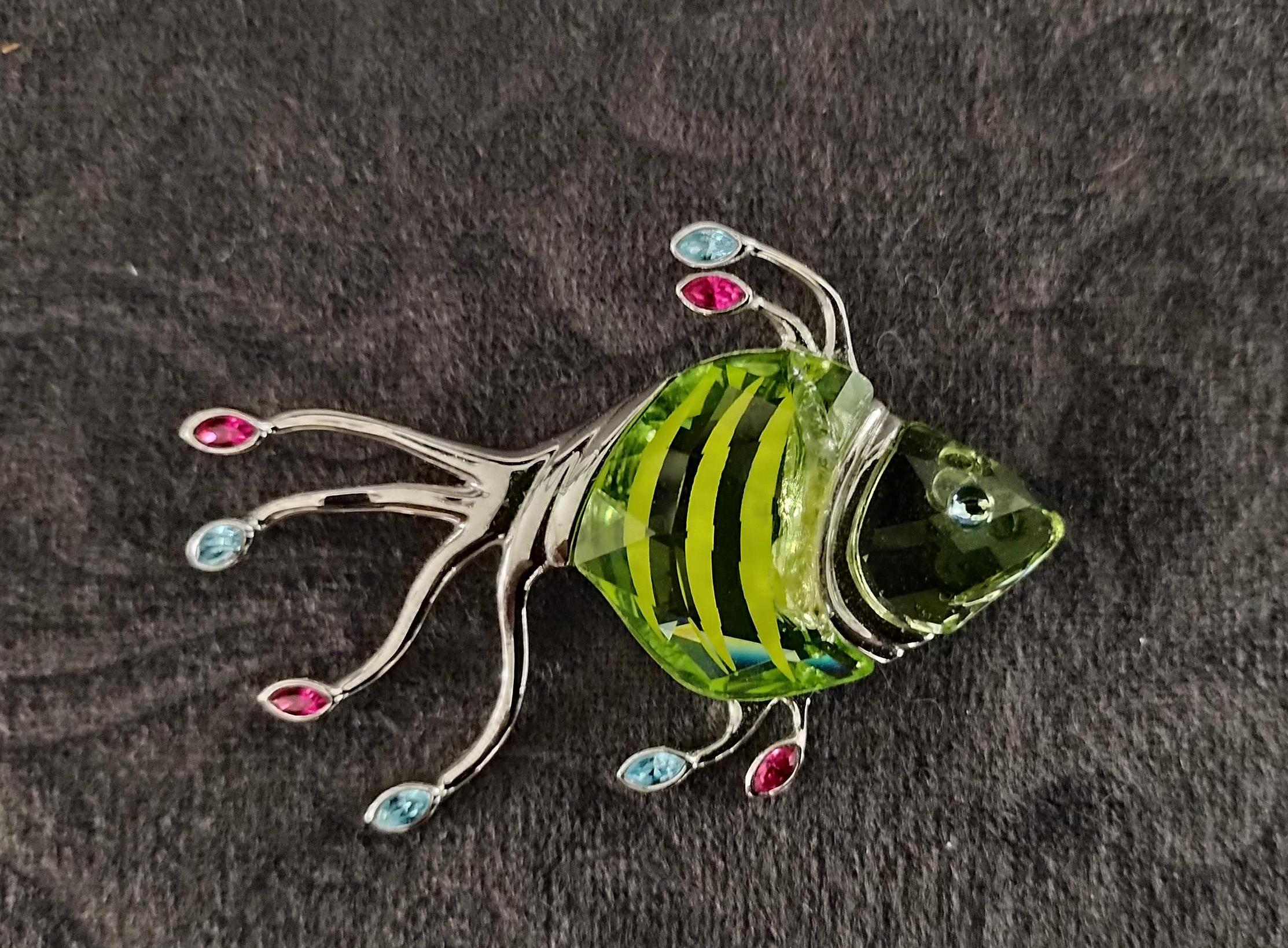 Swarovski Fish Brooch - Etsy