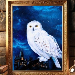 Hedwig Owl Poster: Trollkarl Heminredning Konsttryck (Digital Nedladdning)