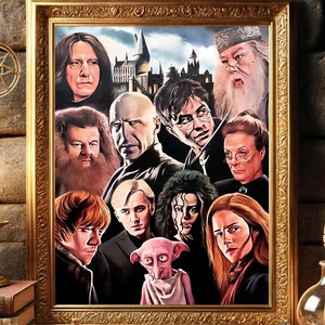 Characters of the Wizarding School poster Digital Download Printable wall art Potter art print Wizard home decor Gift for Harry lovers