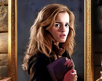 Worried Hermione Poster: Wizard Home Decor Print (Digital Download)