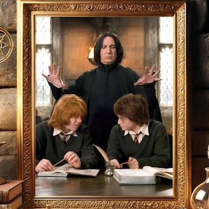 Severus catches Harry and Ron during their studies: Wizard Classroom Scene (Digital Download)