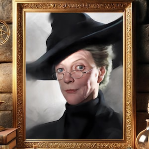 Professor Minerva poster Digital download Printable wall art Wizard Headmistress print Wizard School Professor art Gift for Harry Lovers