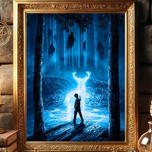 Harry Patronus Poster Digitaler download Druckbare Wandkunst Erwartung Patronum Druck Harry vs Dementors Zauberer Wohnkultur Geschenk für Harry-Liebhaber