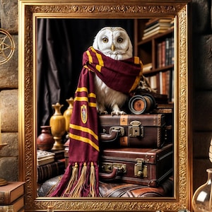 Magische Eule Poster Digitaler download Druckbare Wandkunst Hedwig Druck Zauberer Dekor Geschenk für Harry Lovers Magic School Druck Harry Eule Poster
