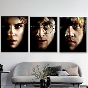 Magic Trio Art Prints: Harry, Hermione, Ron - Set of 3 (Digital Download)
