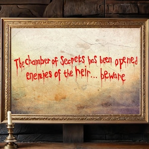 Die Kammer des Schreckens ist geöffnet. Feinde der Erben... Vorsicht - Poster Digital Download Druckbare Wandkunst Geschenk für Harry-Liebhaber