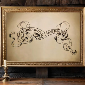 Harry Potter 'I Solemnly Swear' Footprints Wall Decal - Vinyl Quote Sticker For Bedroom, Custom Made