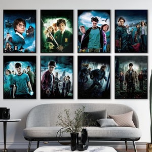 Set von 8 Potter Film Poster Digitaler Download Druckbare Poster aller 8 Harry-Filme Zauberer-Wanddekor Geschenk für Harry-Liebhaber