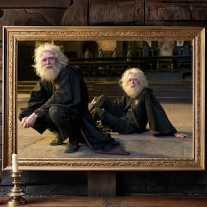Quadro da parete con scena di Pozione dell'Invecchiamento dei Gemelli Weasley, Fuoco e Barba (Download Digitale)