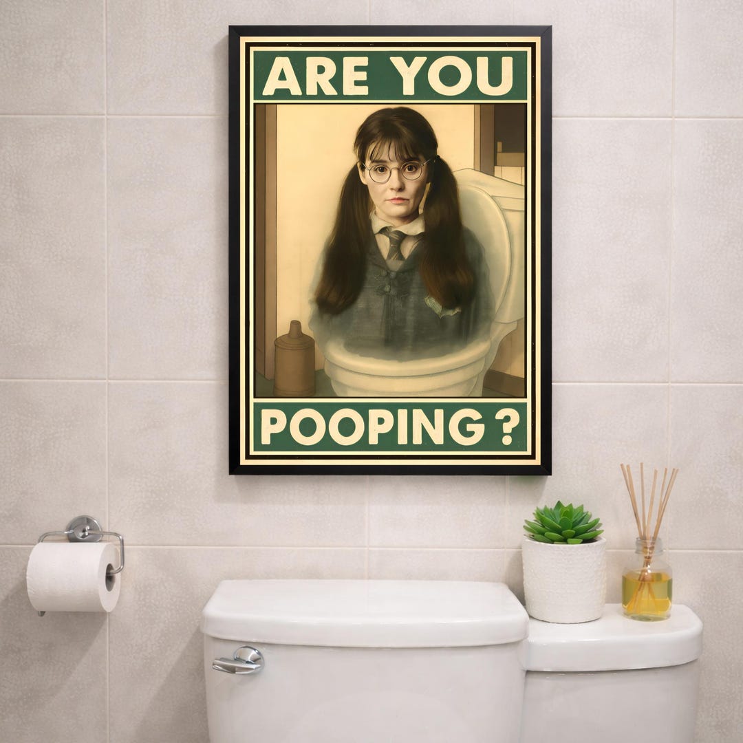 Are You Pooping Myrtle Ghost Poster Funny Bathroom Wall Art (digital ...