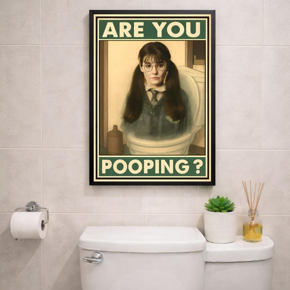Are You Pooping Myrtle Ghost Poster Funny Bathroom Wall Art (Digital Download)
