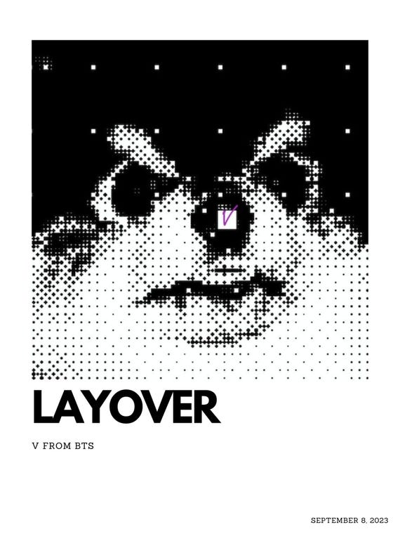 BTS Solo Album Cover Art - Layover by V - Etsy