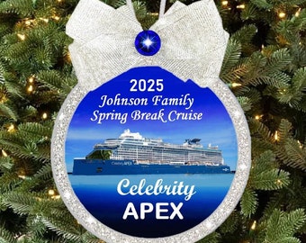 Celebrity Cruise Ornament, Personalized, ALL SHIPS, Cruise Vacation Keepsake, memento, souvenir