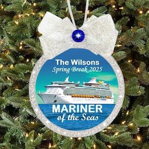 Royal Caribbean Personalized Ornament, Royal Caribbean Cruises Gift, ALL SHIPS, optional gift box, cruise keepsake