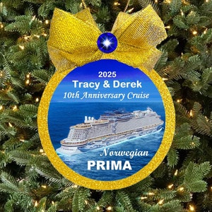Norwegian Cruises Personalized Ornament, Norwegian NCL Cruises Gift, ALL SHIPS, optional gift box, cruise keepsake