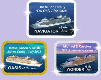 Royal Caribbean Personalized Cruise Door Magnet: 4 Sizes, ALL SHIPS
