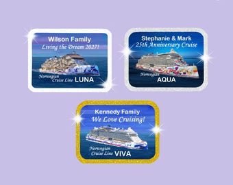 Norwegian NCL Cruises Personalized Door Magnet: ALL SHIPS, 4 Sizes, birthday, anniversary,   decorations