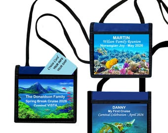 Personalized Cruise Lanyard: ID Badge Holder, Caribbean Design