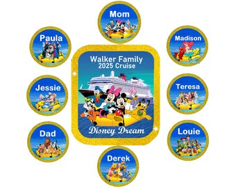 Personalized Disney Cruises Cabin Door Magnet, Mickey, Frozen, Lilo Stitch, Little Mermaid, Princesses, Toy Story, Winnie, name magnets
