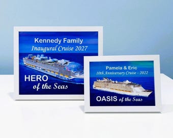 Personalized Royal Caribbean Cruise Ship Photo with frame, NOT A MAGNET, memento, souvenir