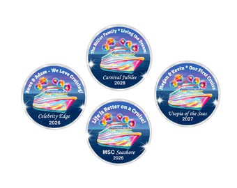 Personalized Cruise Door Magnet, Cabin Decoration, All Ships,  girls trip, family cruise, first cruise, graduation, 8" round