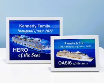 Royal Caribbean Personalized Cruise Ship Picture with frame, memento, souvenir, family vacation keepsake