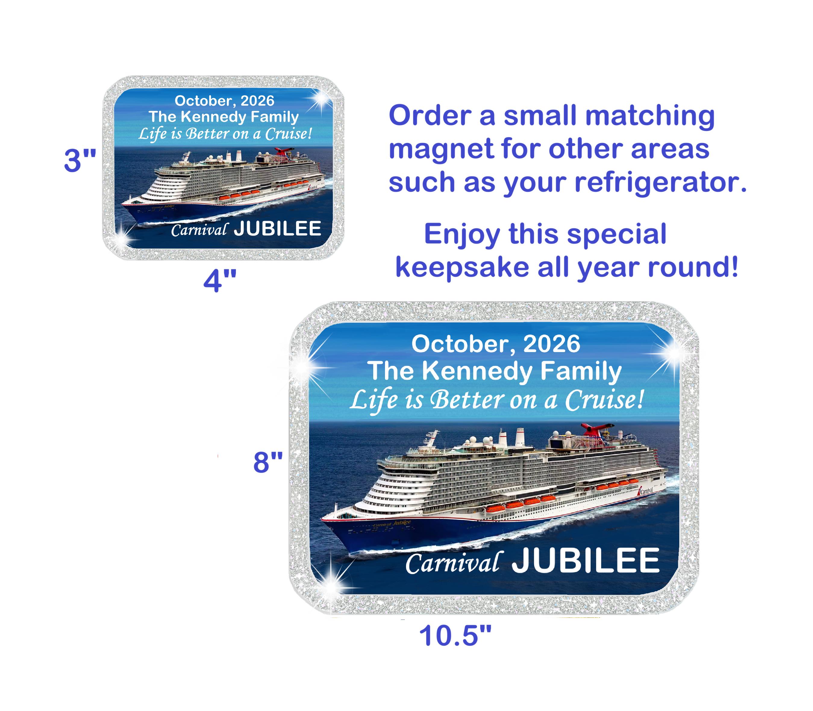 Carnival Cruises Personalized Door Magnet: ALL SHIPS, (8