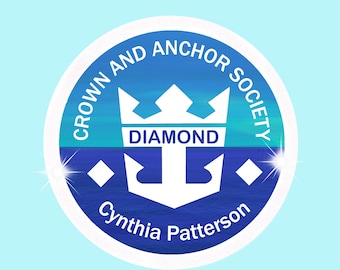 Royal Caribbean Personalized Magnet for Cruise Door,  Crown & Anchor Status, 3 Sizes, cabin decor