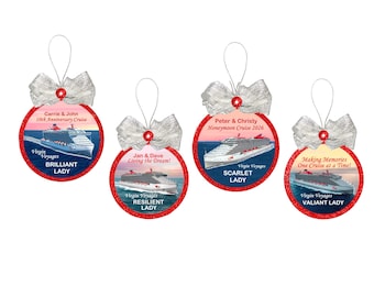 Virgin Voyages Ornament, Personalized, All Ships, Cruise Vacation Keepsake, memento, souvenir