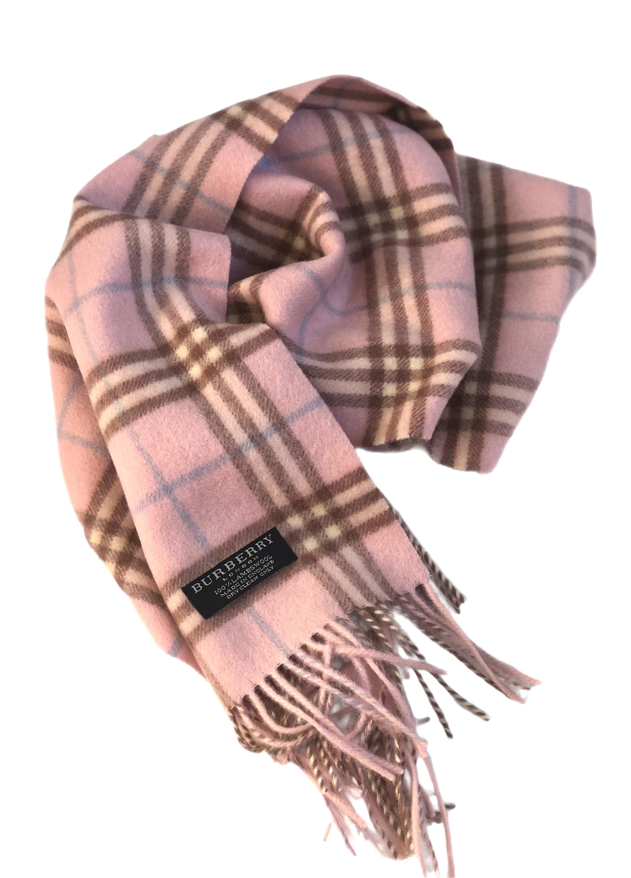 【関税＆送料込み】Burberry Reversible Scarf With Pink Acce Burberry Pink Scarf New - Etsy