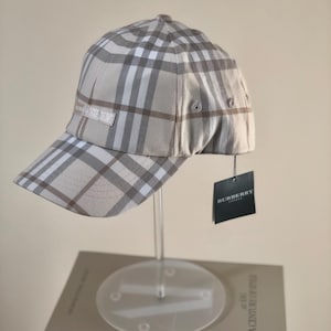 Burberry Vintage Check Baseball Cap w/ Clear Visor Beige Plaid M/L NWT Vintage Burberry Baseball Hat - Etsy main image 4