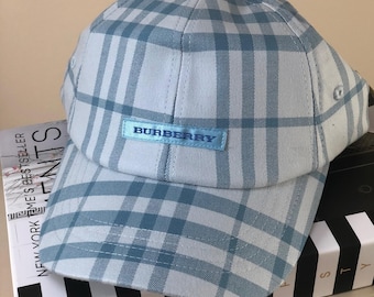 Burberry Blue and White Hat NO CUSTOMS TAX) BURBERRY blue & white check nylon & wool  main image 4