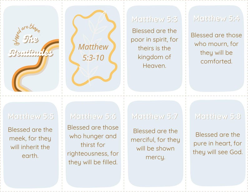 Beatitudes Printable Booklet | Bible Study, Sunday School, Homeschool ...
