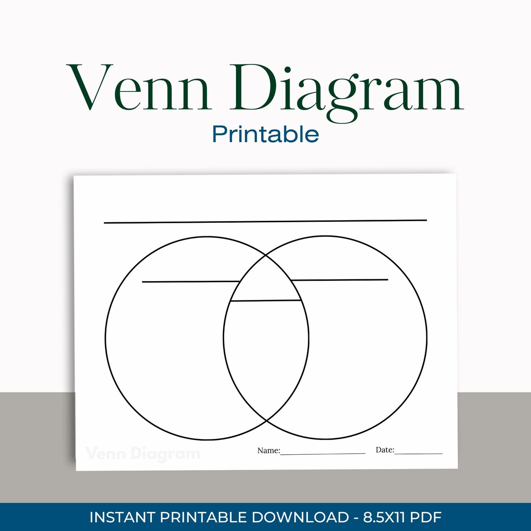 Venn Diagram Printable PDF Worksheet - Etsy