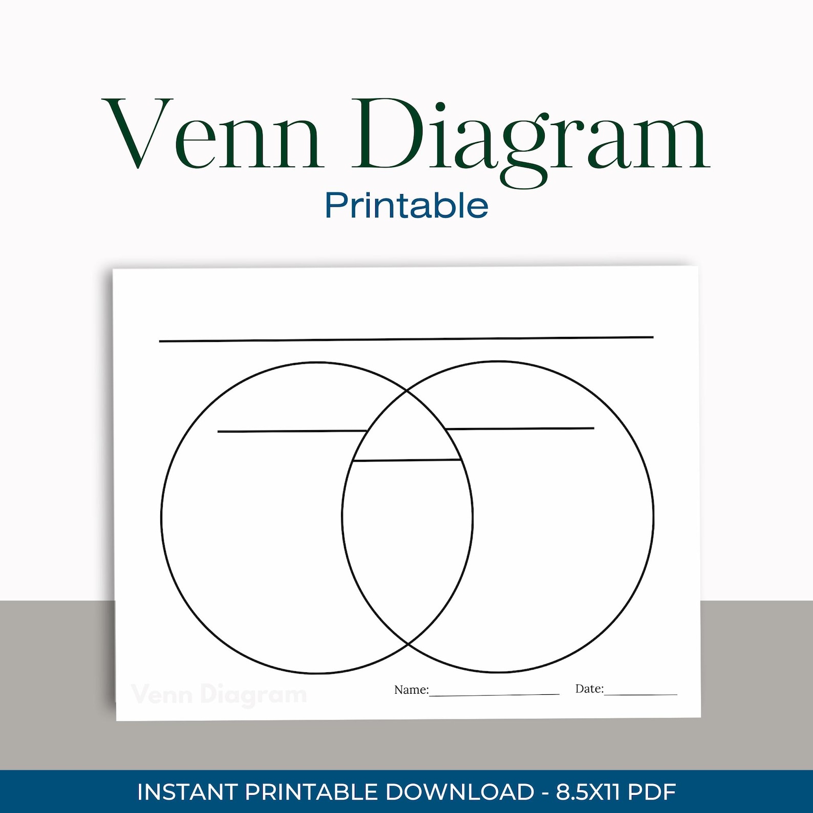 Venn Diagram Printable PDF Worksheet - Etsy