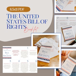 Recurso de actividades para el folleto de la Declaración de Derechos de los Estados Unidos: Historia de Estados Unidos, Estudios Sociales y Educación en el Hogar