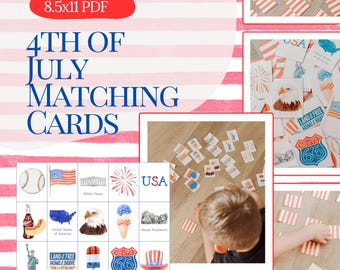 4th of Jul Memory Kartenspiel: USA Aktivität USA 2019 (Digitaler Download PDF Datei 22 x 38 cm)