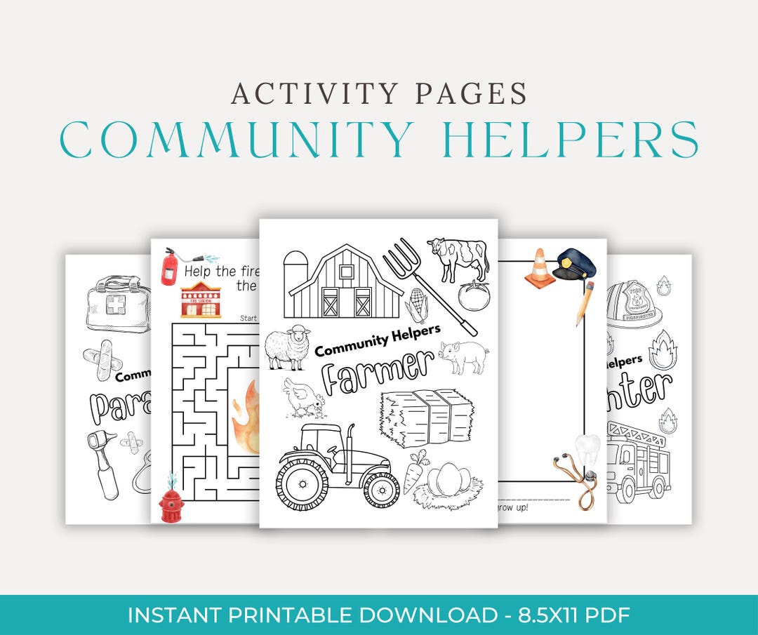 Community Helpers Activity Pages Worksheets Coloring Pages Labor Day ...