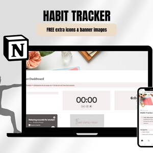 Notion Habit Tracker Minimalistic Habit Tracker Notion Daily Habit Tracker Digital Aesthetic Daily Habits Planner Simple Notion Planner