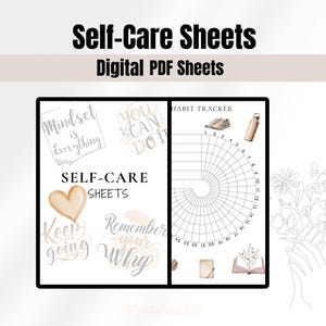 Zelfzorgjournalistiek Checklist zelfzorg Digitaal dagboek zelfzorg Digitale kaart geestelijke gezondheid Habit Tracker Digitale minimalistische stappentracker