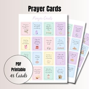 48 Printable Prayer Cards Daily affirmations of God's love Printable Inspirational Cards Digital Motivation Cards Uplifting Prayer Cards